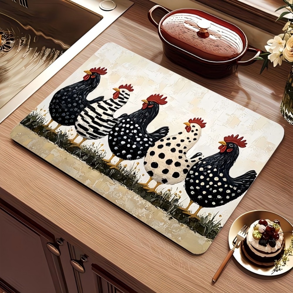 Farmhouse Chicken Dish Drying  - đánh giá và giá Bar Mat Rubber