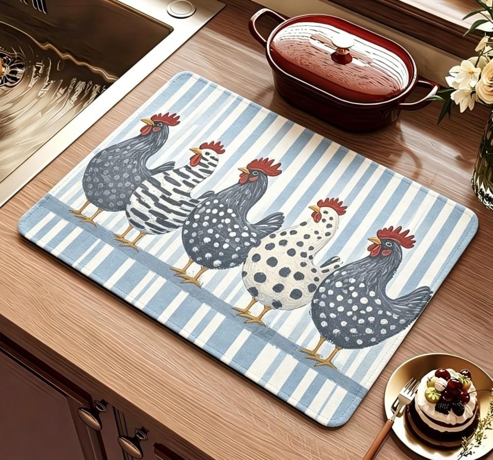 Farmhouse Chicken Dish Drying  - đánh giá và giá Bar Mat Rubber