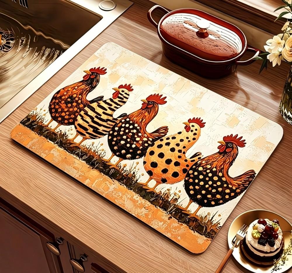 Farmhouse Chicken Dish Drying  - đánh giá và giá Bar Mat Rubber
