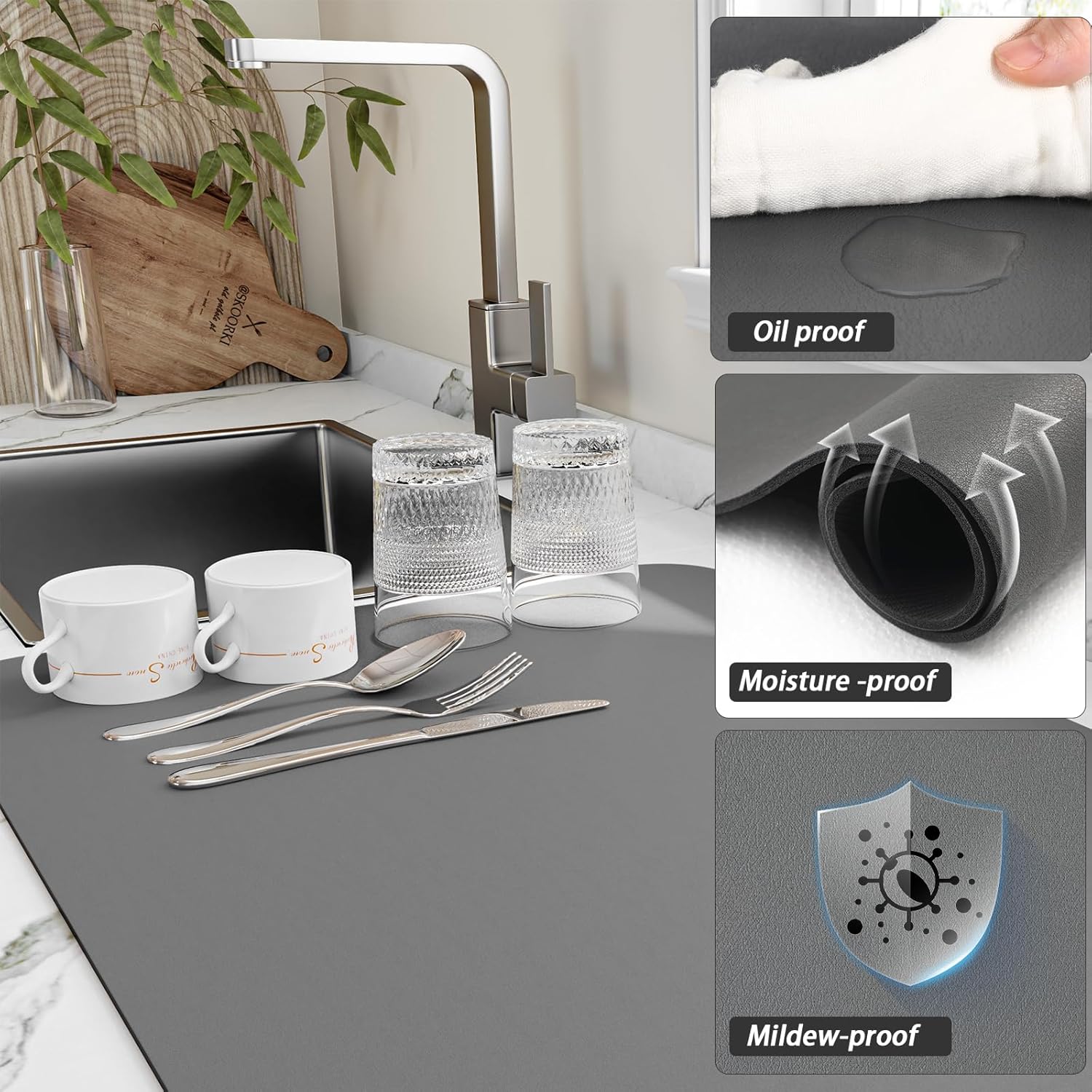Coffee Cup Drying Mat Non-slip - đánh giá và giá Bar Mat Rubber
